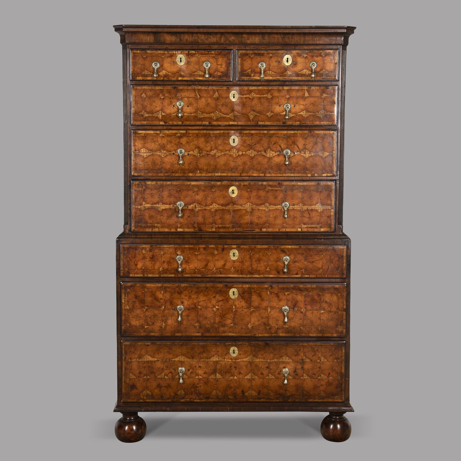 Walnut & Yew Wood Oyster Chest on Chest (1 of 5) Walnut & Yew Wood Oyster Chest on Chest (1 of 5)