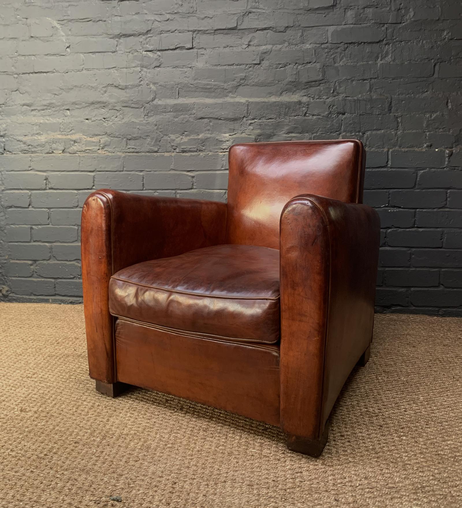 Fantastic French Leather Club Chair c1920s (1 of 8) Fantastic French Leather Club Chair c1920s (1 of 8)