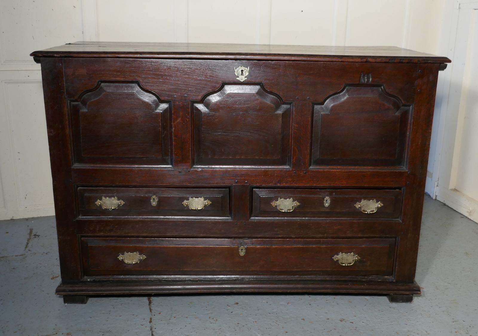 Large 18th Century 3 Drawer Mule Chest (1 of 10)