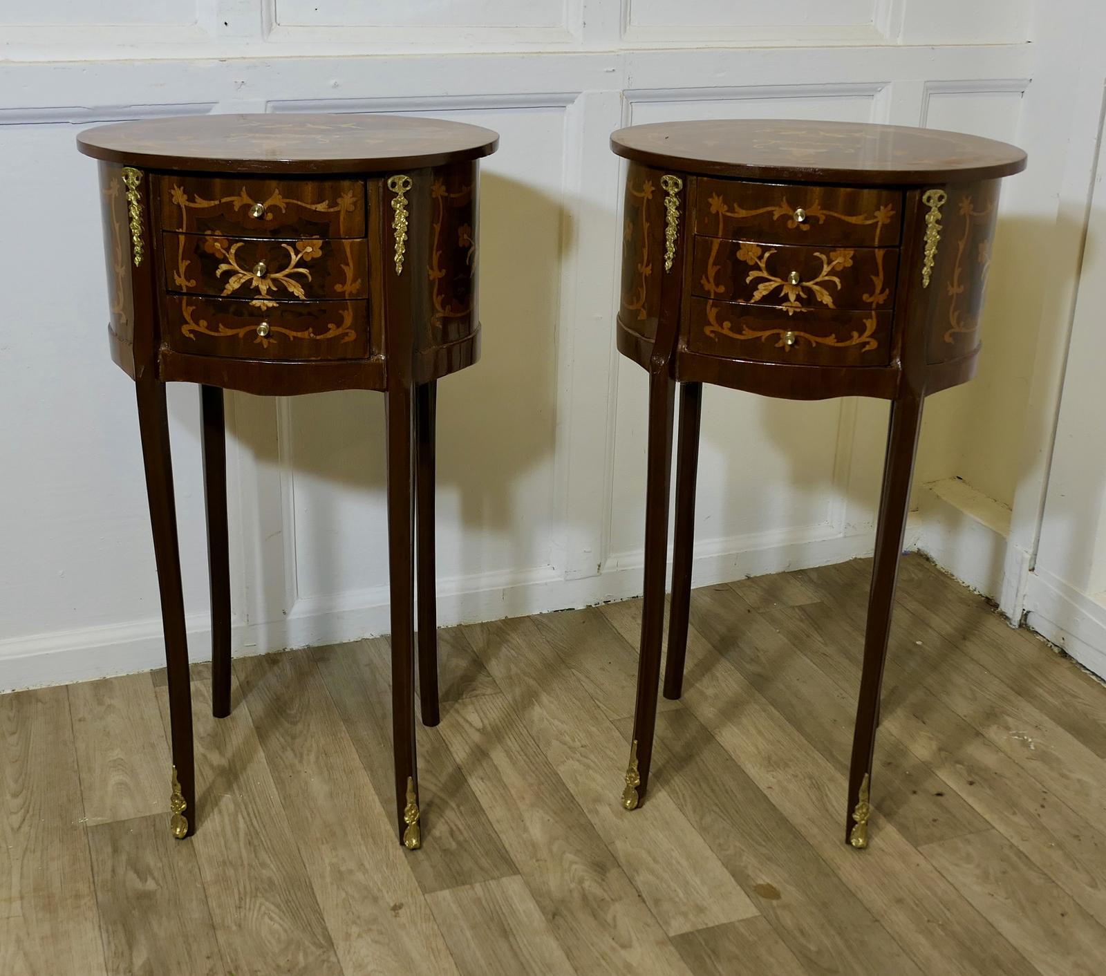 A Pair of French Oval Side Tables or Bedside Cabinets (1 of 7)