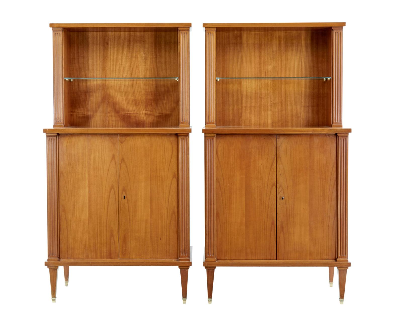 Pair of Mid Century Scandinavian Elm Cabinets (1 of 10)