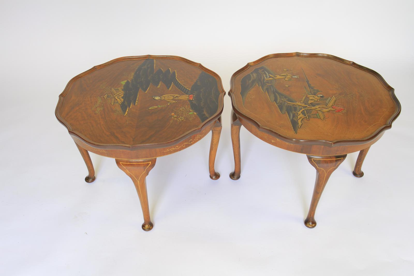 Pair of Chinoiserie Decorated Walnut Coffee Tables c.1930 (1 of 5) Pair of Chinoiserie Decorated Walnut Coffee Tables c.1930 (1 of 5)