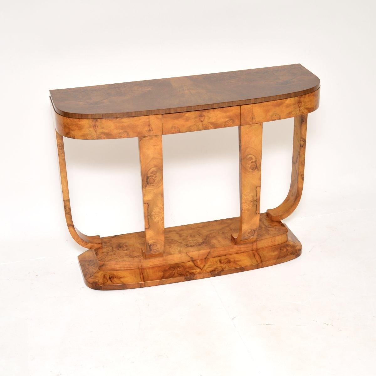 Art Deco Burr Walnut Console Table by Hille (1 of 11)
