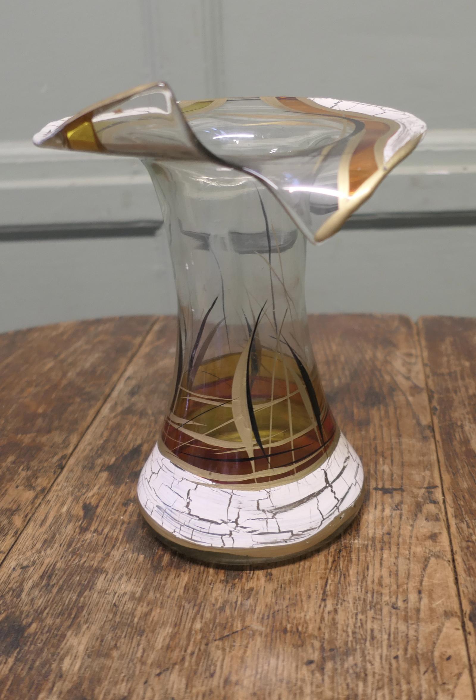 Hand Blown Hand Painted French Aesthetic Movement Art Glass Vase (1 of 6) Hand Blown Hand Painted French Aesthetic Movement Art Glass Vase (1 of 6)