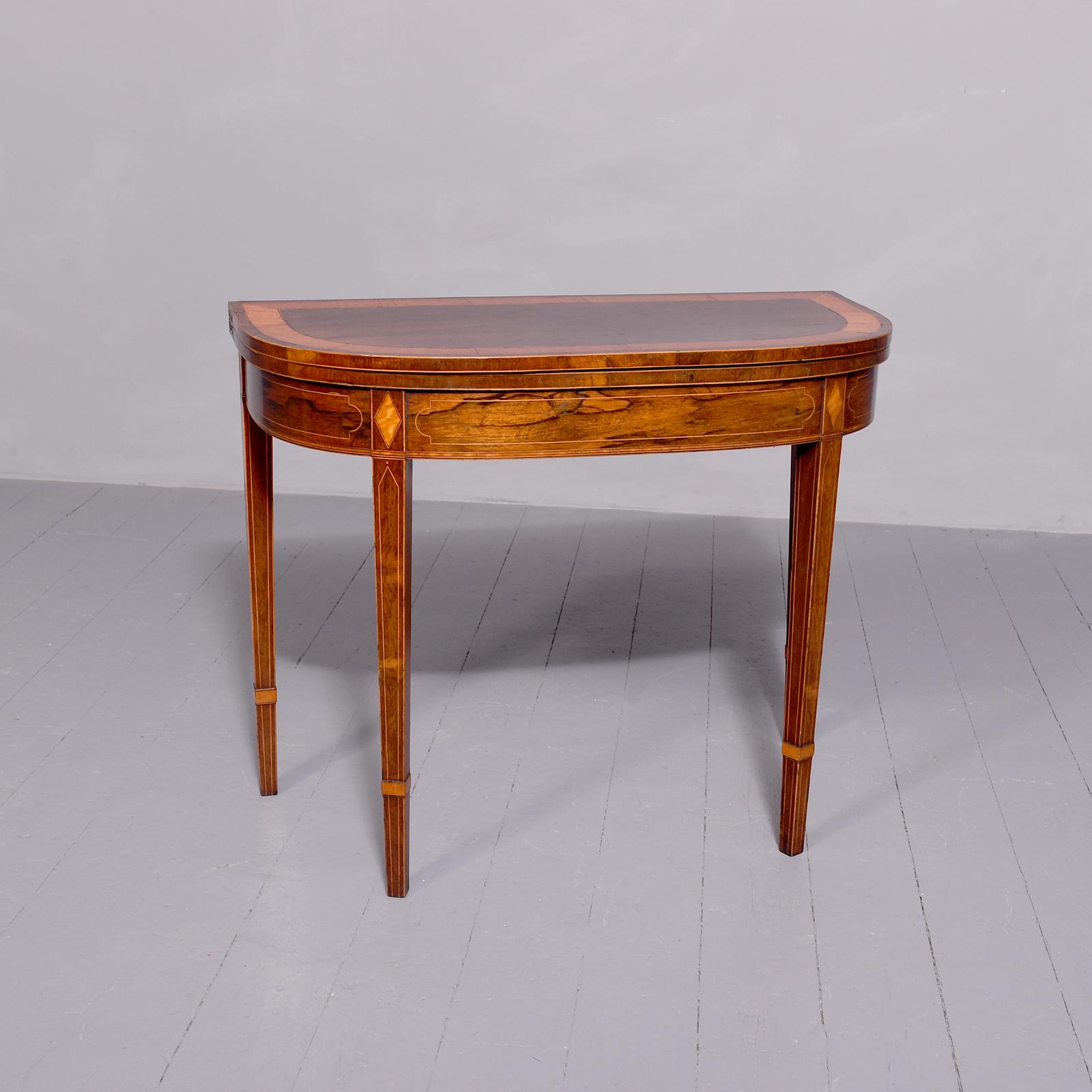 George III Rosewood Fold-over Card Table (1 of 7)