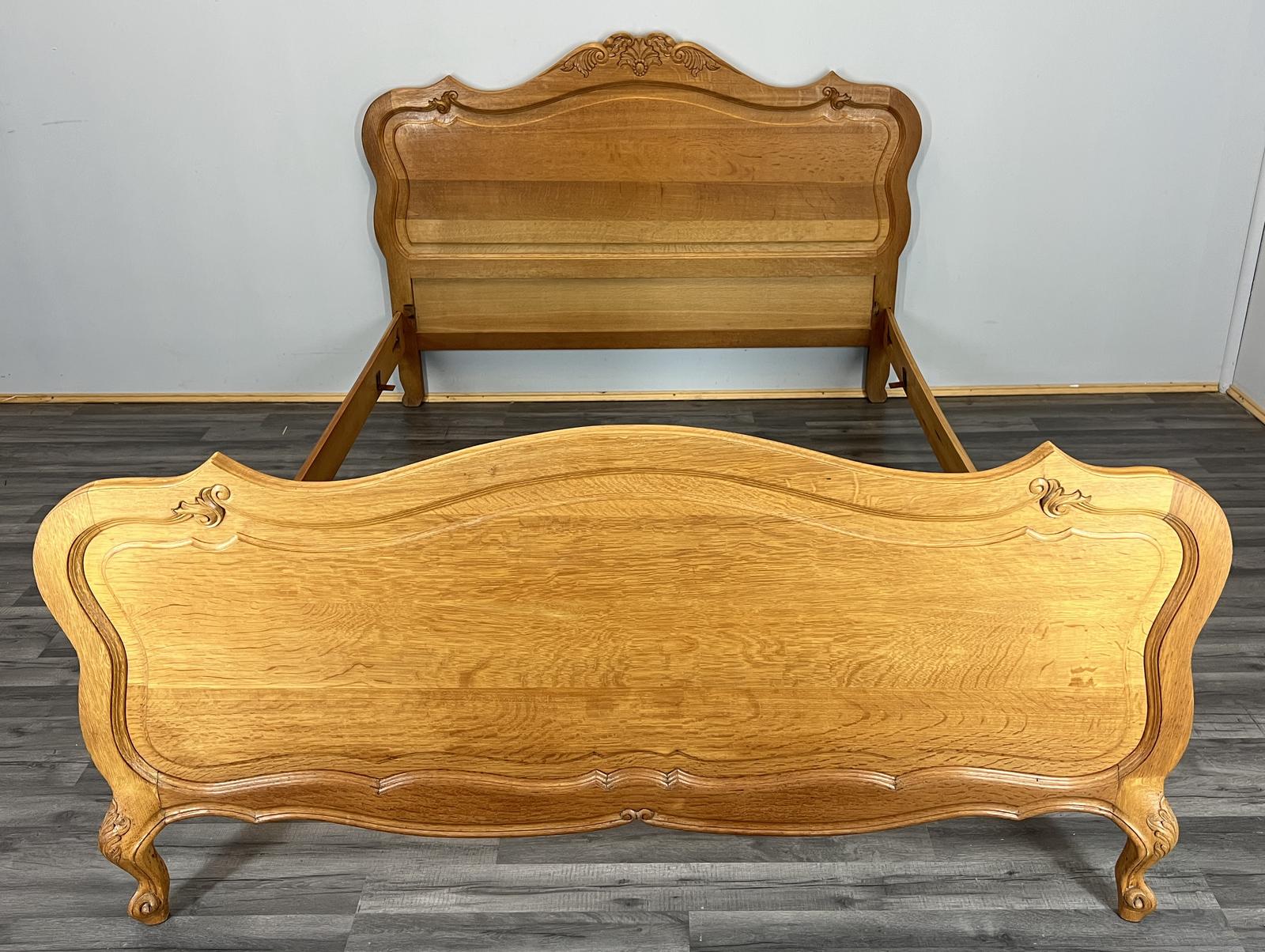 Bed Frame Vintage French Louis XVI Style Oak Double (1 of 10)
