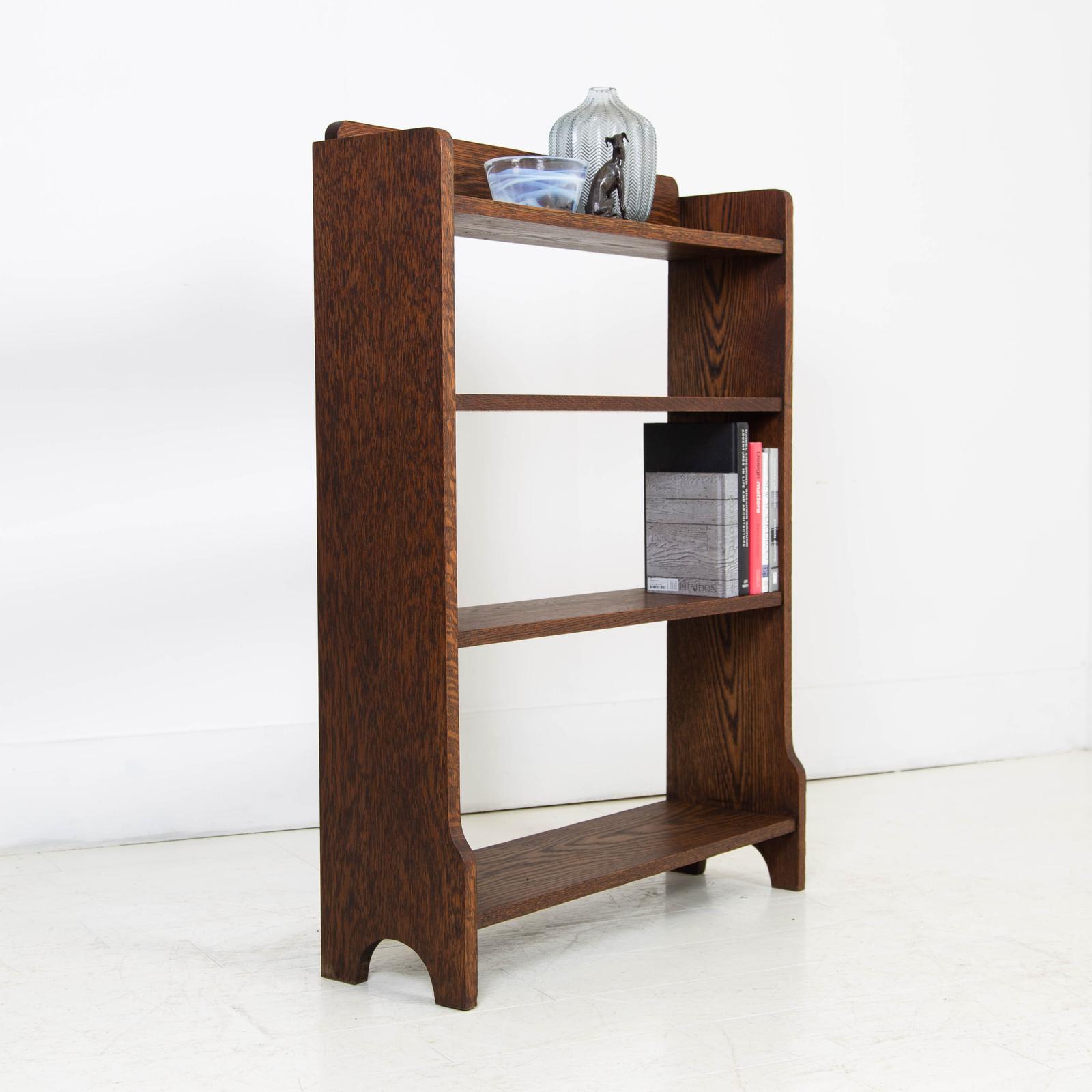 1930s Vintage English Oak Open Bookcase (1 of 9)
