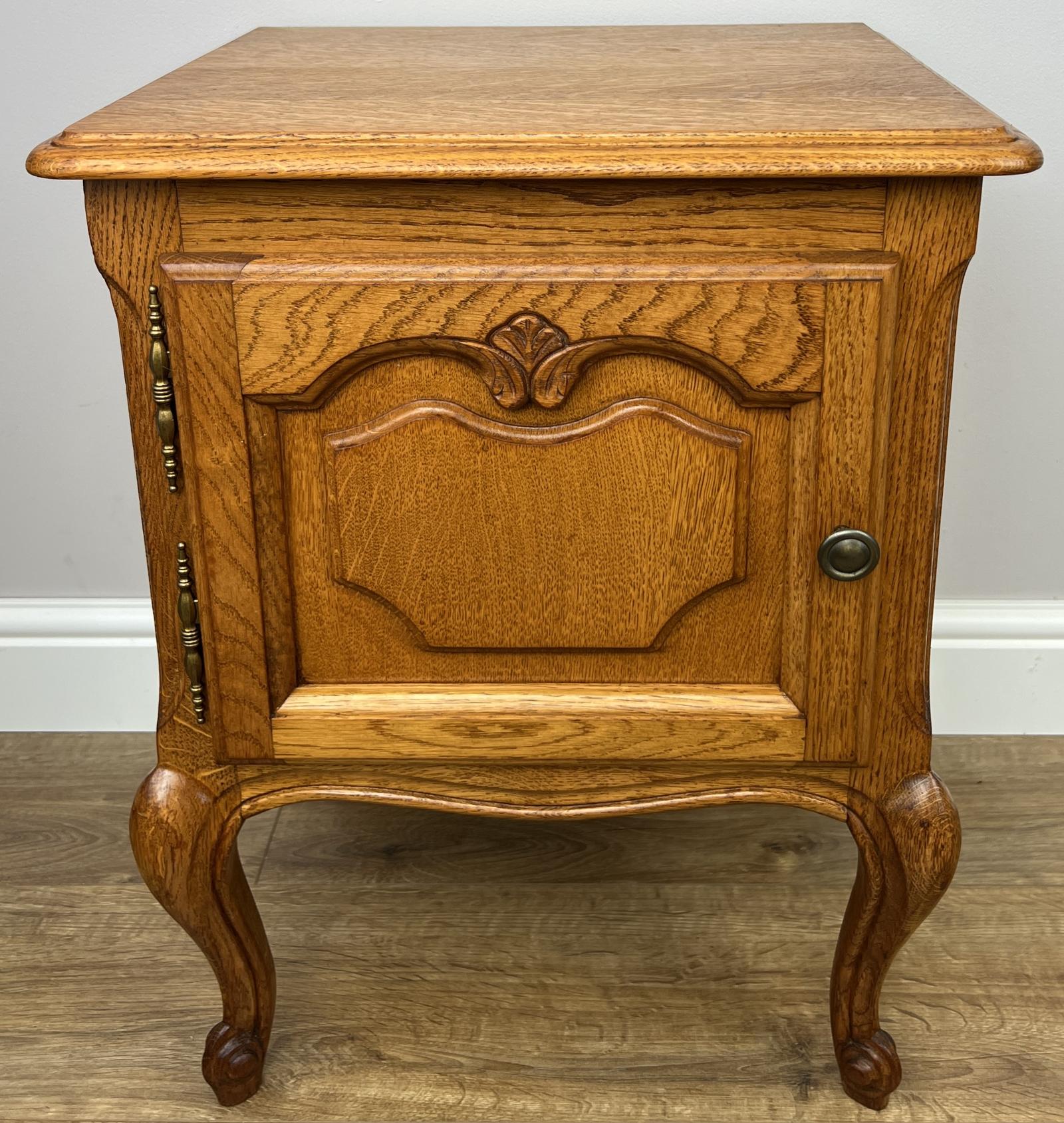 Bedside Table Vintage French Nightstand Carved Oak Cabinet (1 of 10) Bedside Table Vintage French Nightstand Carved Oak Cabinet (1 of 10)