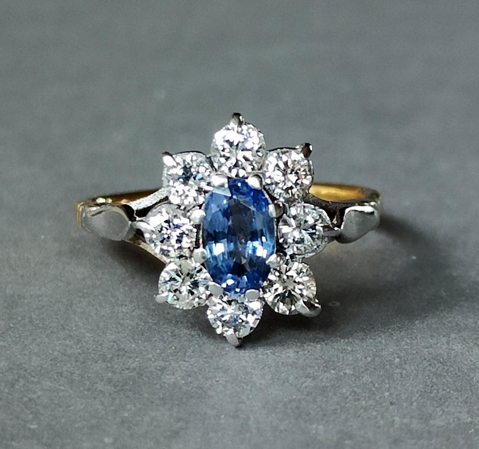 Vintage 18ct Cornflower Blue Sapphire & Diamond 'Lady Diana' Engagement Ring (1 of 12) Vintage 18ct Cornflower Blue Sapphire & Diamond 'Lady Diana' Engagement Ring (1 of 12)