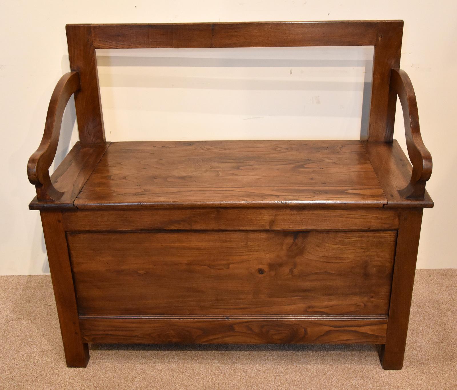 19th Century Chestnut French Bench (1 of 8) 19th Century Chestnut French Bench (1 of 8)