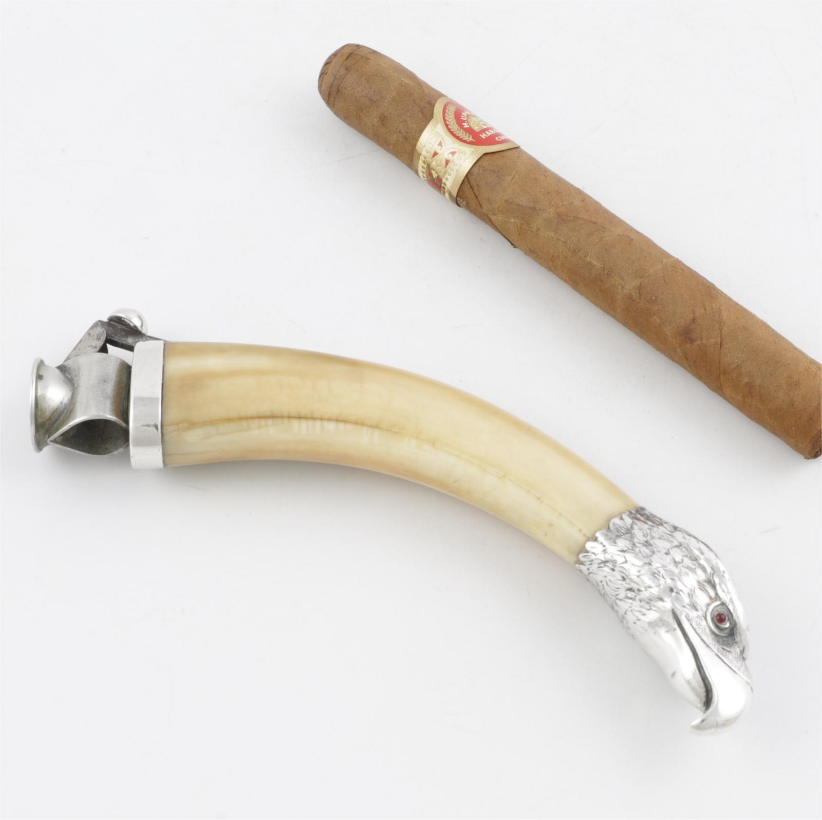 Antique Silver Boar Tusk Cigar Cutter - Eagle Head - George Adam Scheid (1 of 20) Antique Silver Boar Tusk Cigar Cutter - Eagle Head - George Adam Scheid (1 of 20)