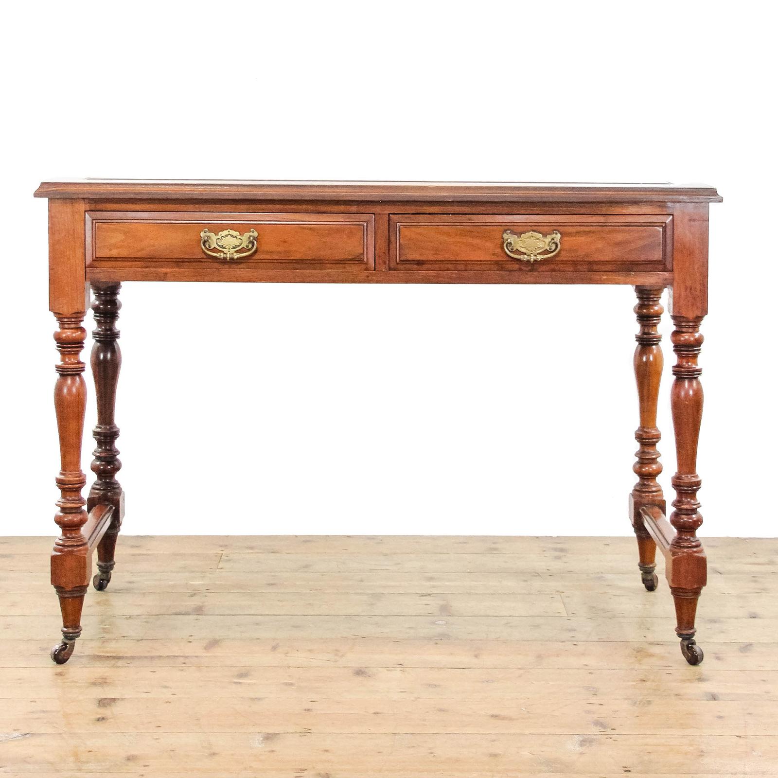 Antique Edwardian Mahogany Leather Top Writing Desk (1 of 9)