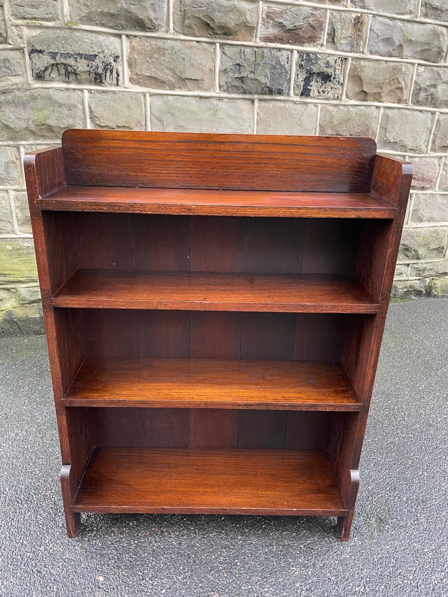 Antique Solid Oak Open Bookcase (1 of 8)