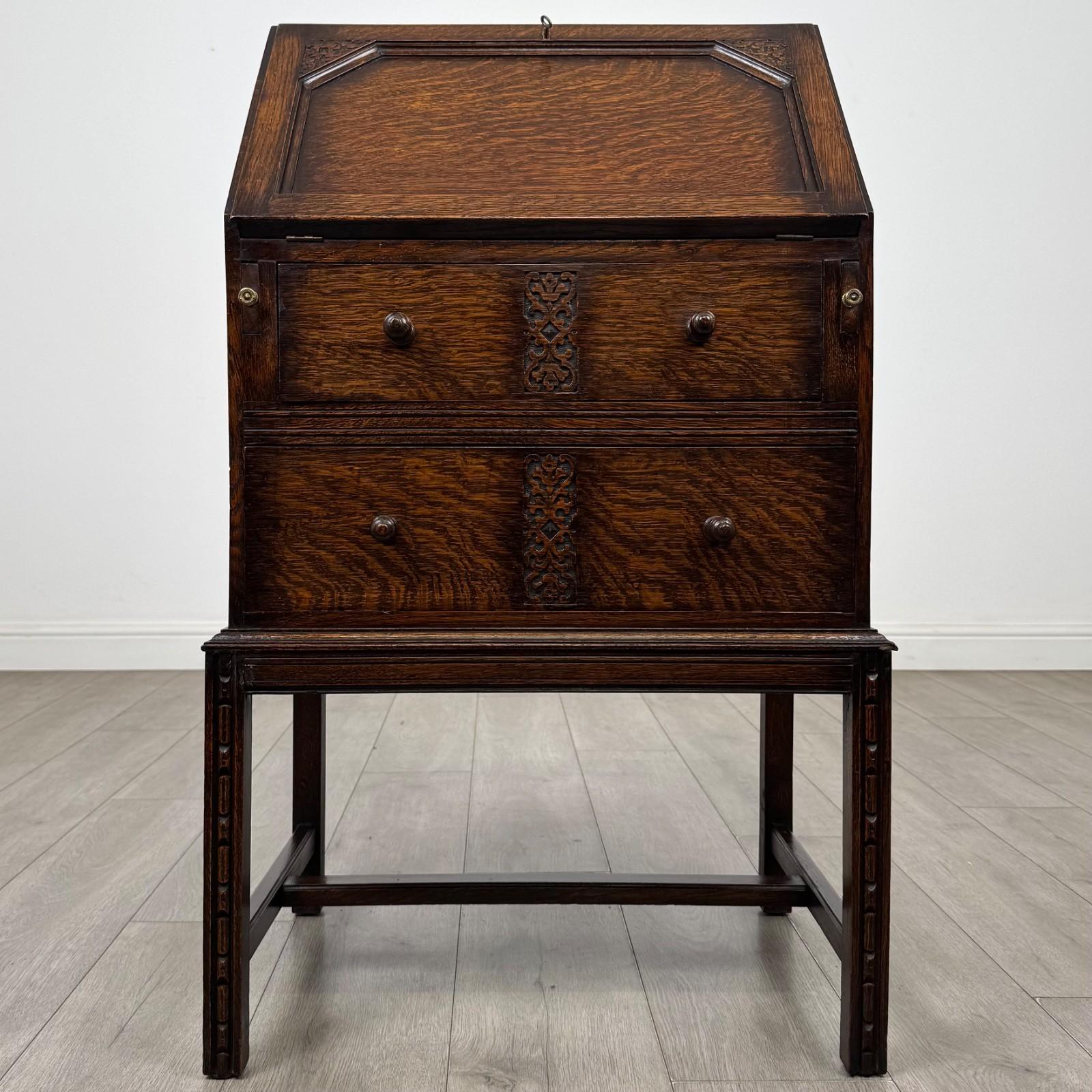 Antique 20th Century Small Edwardian Bureau in Oak (1 of 13) Antique 20th Century Small Edwardian Bureau in Oak (1 of 13)