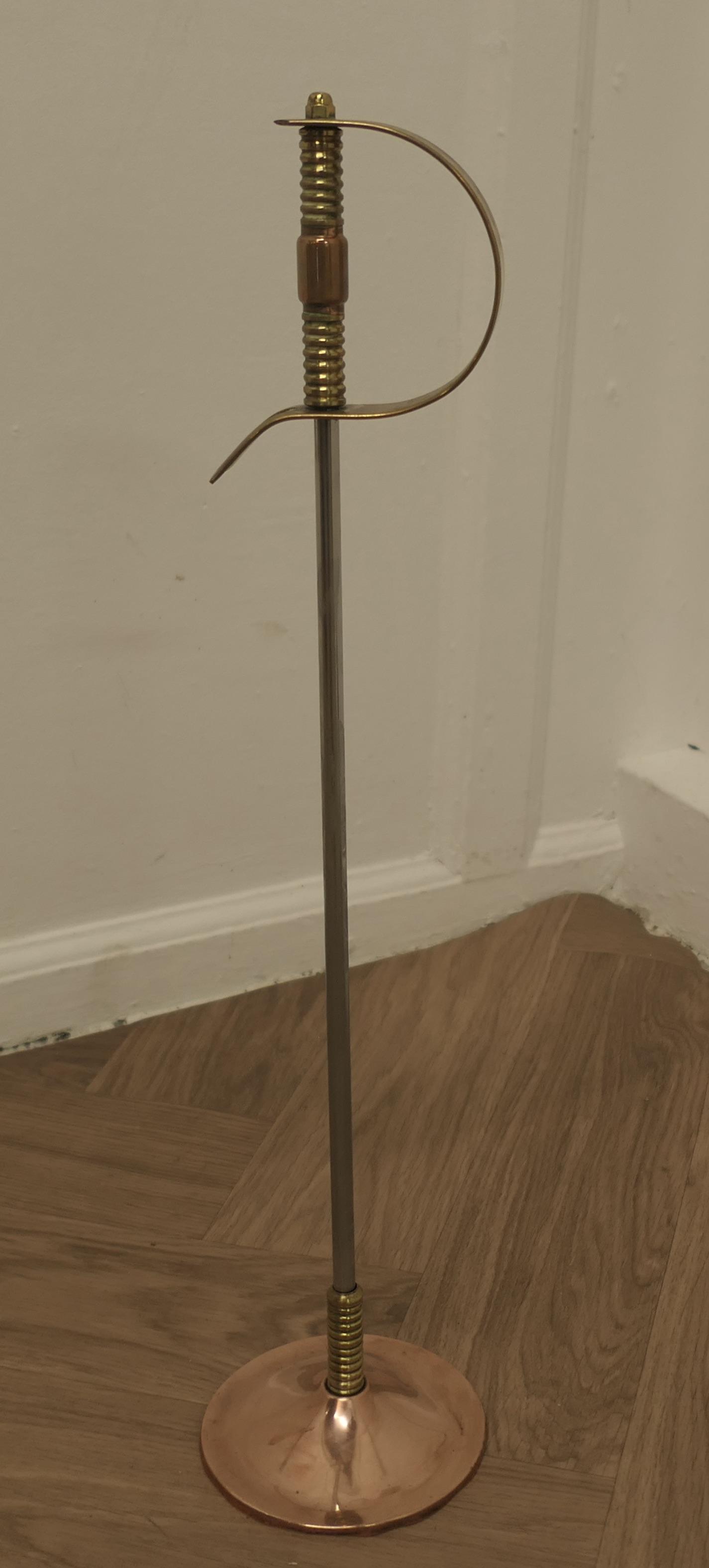 Very Stylish Arts and Crafts Copper and Brass Sword Poker (1 of 6)