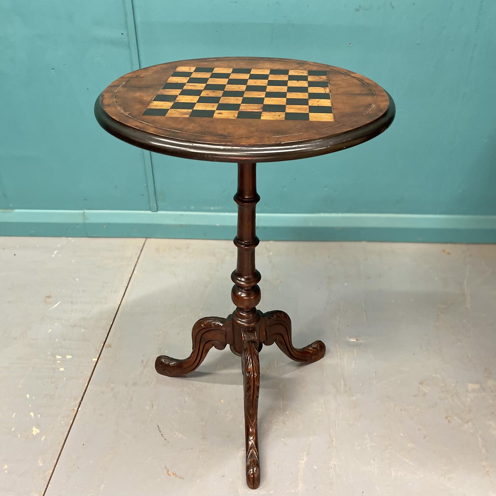 19th Century Chessboard Inlaid Tripod Side Table (1 of 6) 19th Century Chessboard Inlaid Tripod Side Table (1 of 6)