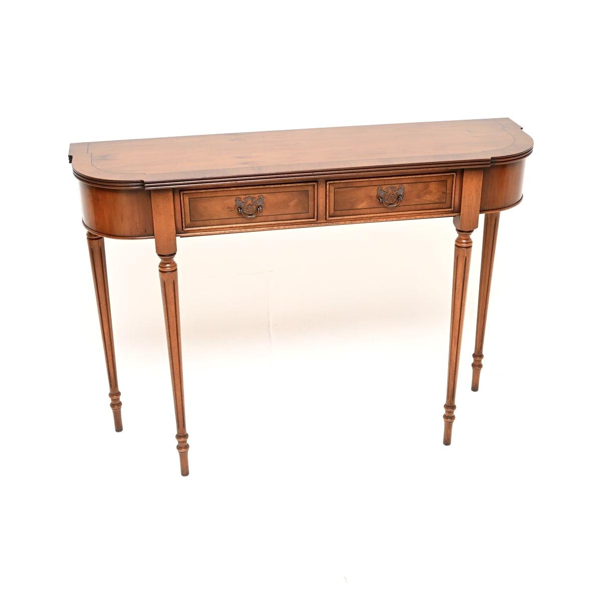 Regency Style Yew Wood Console Table (1 of 9) Regency Style Yew Wood Console Table (1 of 9)