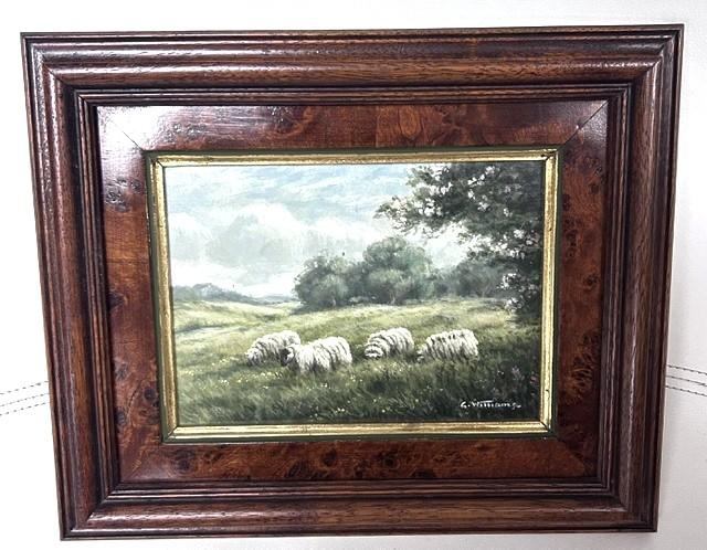 Diminutive Framed Oil on Board Pastoral Landscape, Signed by Well-documented Kent Artist Glynn Williams (1 of 3) Diminutive Framed Oil on Board Pastoral Landscape, Signed by Well-documented Kent Artist Glynn Williams (1 of 3)
