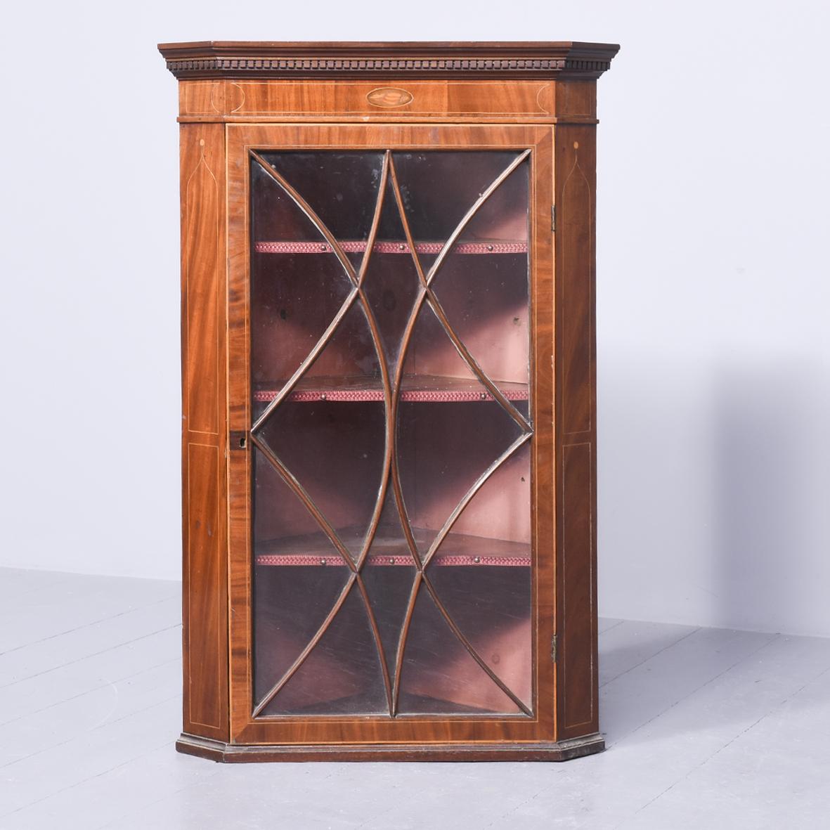 Scottish George III Inlaid Corner Cabinet (1 of 8)