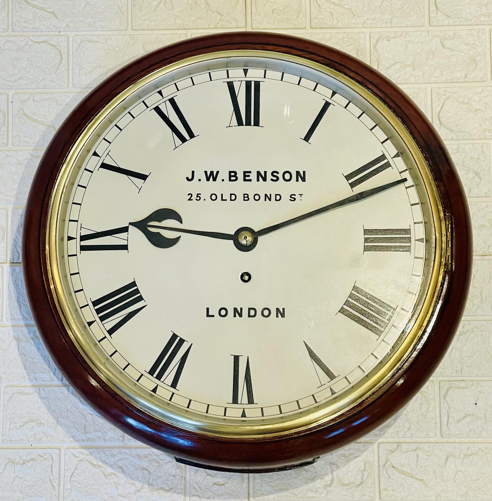 Immaculate J W Benson Fusee Dial Wall Clock (1 of 12) Immaculate J W Benson Fusee Dial Wall Clock (1 of 12)