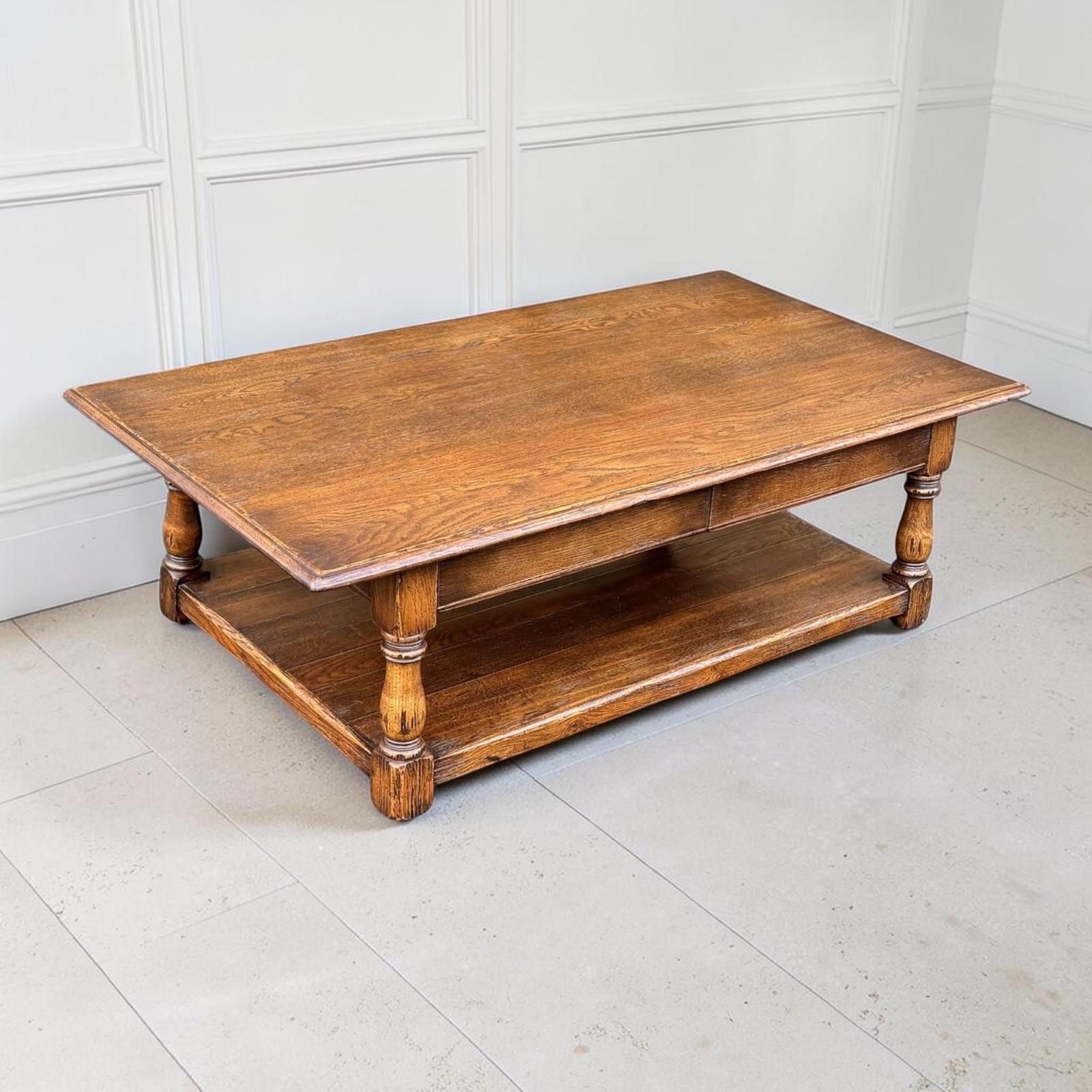 Large Oak Coffee Table With Two Drawers (1 of 13) Large Oak Coffee Table With Two Drawers (1 of 13)