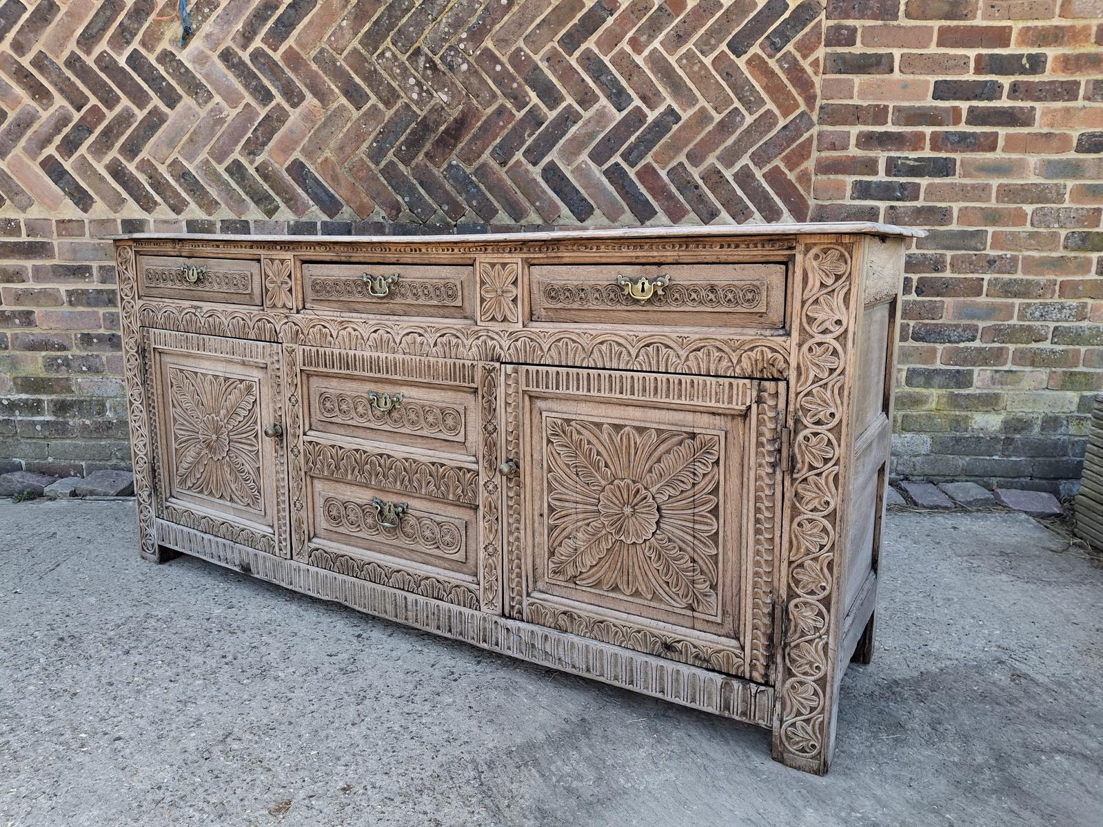 Exceptional 18th Century Bleached Carved Oak Dresser Sideboard Buffet Cabinet (1 of 24) Exceptional 18th Century Bleached Carved Oak Dresser Sideboard Buffet Cabinet (1 of 24)