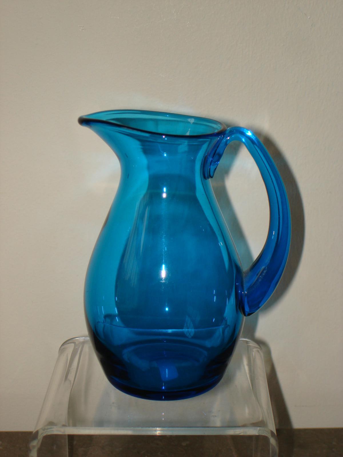Whitefriars Blue Glass Jug (1 of 1)
