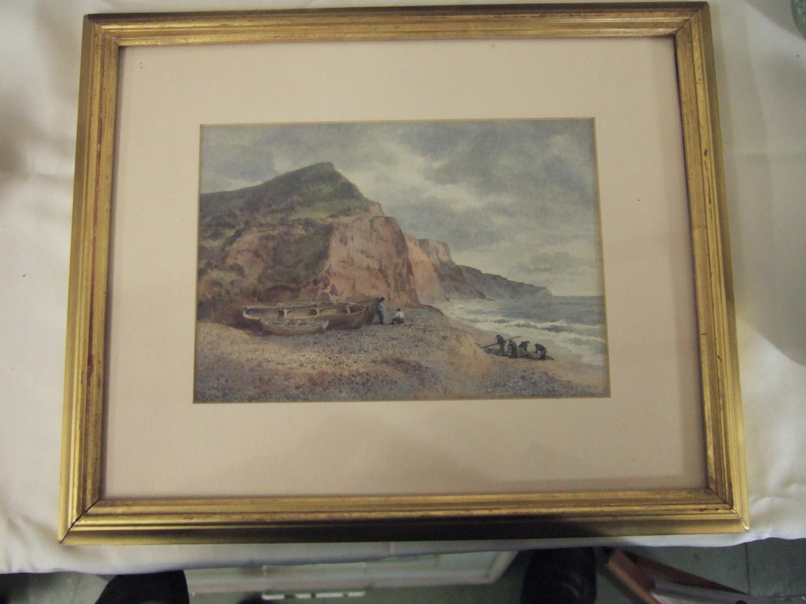 19th Century Watercolour of Fishermen Repairing Their Nets (1 of 5) 19th Century Watercolour of Fishermen Repairing Their Nets (1 of 5)