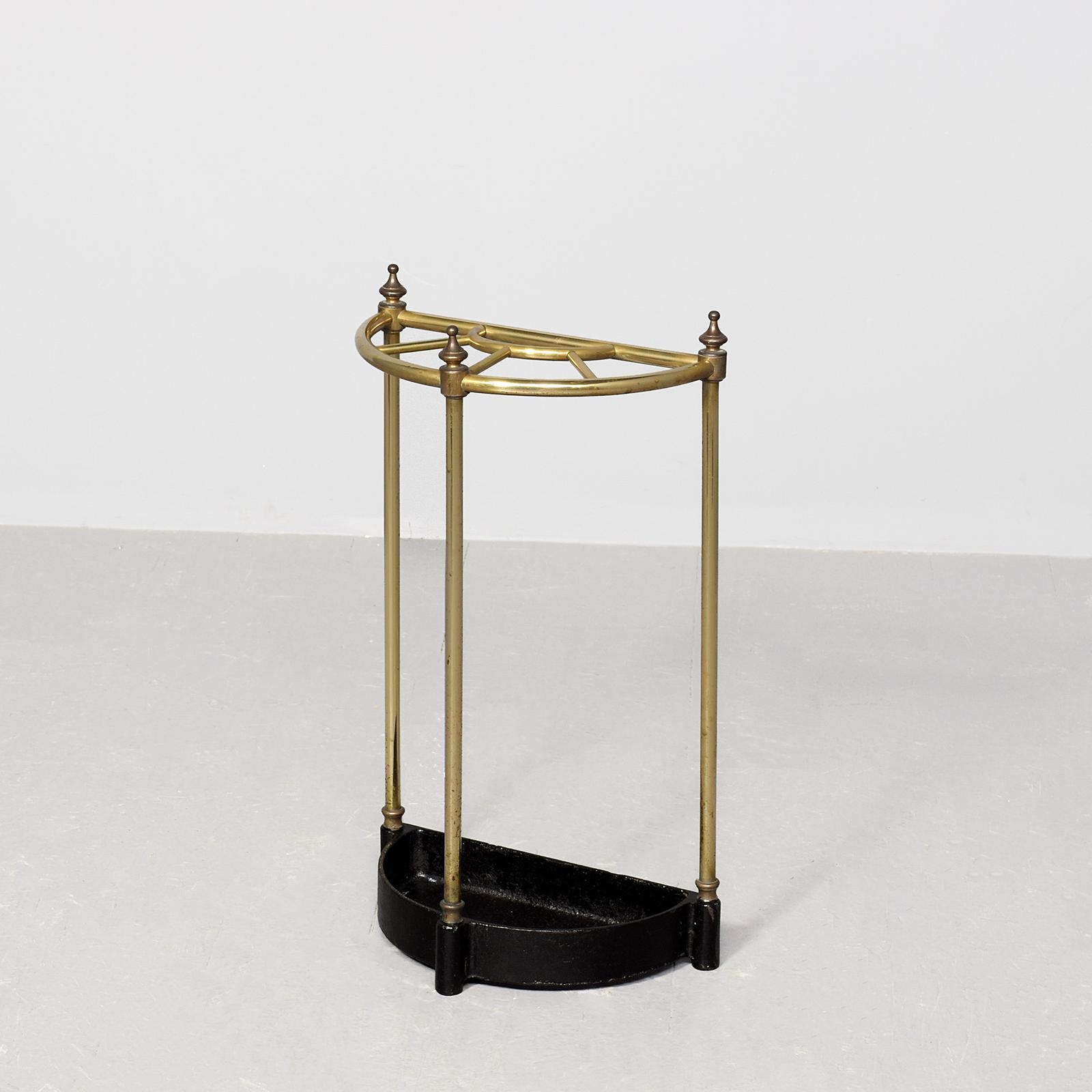 Stylish Victorian Brass and Cast-iron Demi-lune Stick Stand in Perfect Condition (1 of 5) Stylish Victorian Brass and Cast-iron Demi-lune Stick Stand in Perfect Condition (1 of 5)