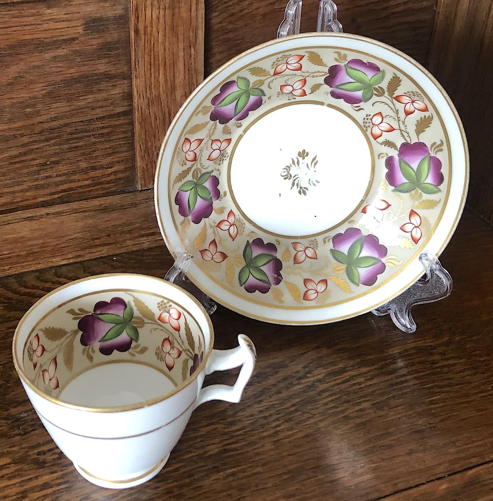 New Hall Teacup & Saucer Pattern No. 1695 (1 of 4)