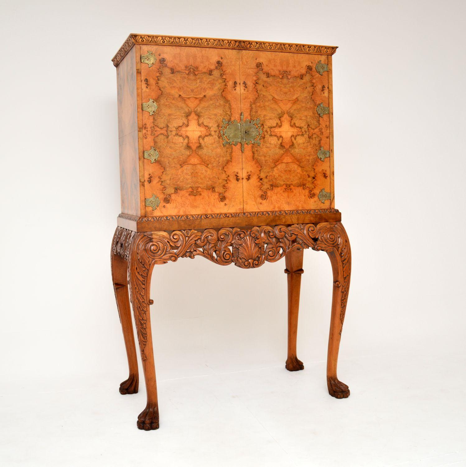 Antique Burr Walnut Cocktail Drinks Cabinet (1 of 10) Antique Burr Walnut Cocktail Drinks Cabinet (1 of 10)