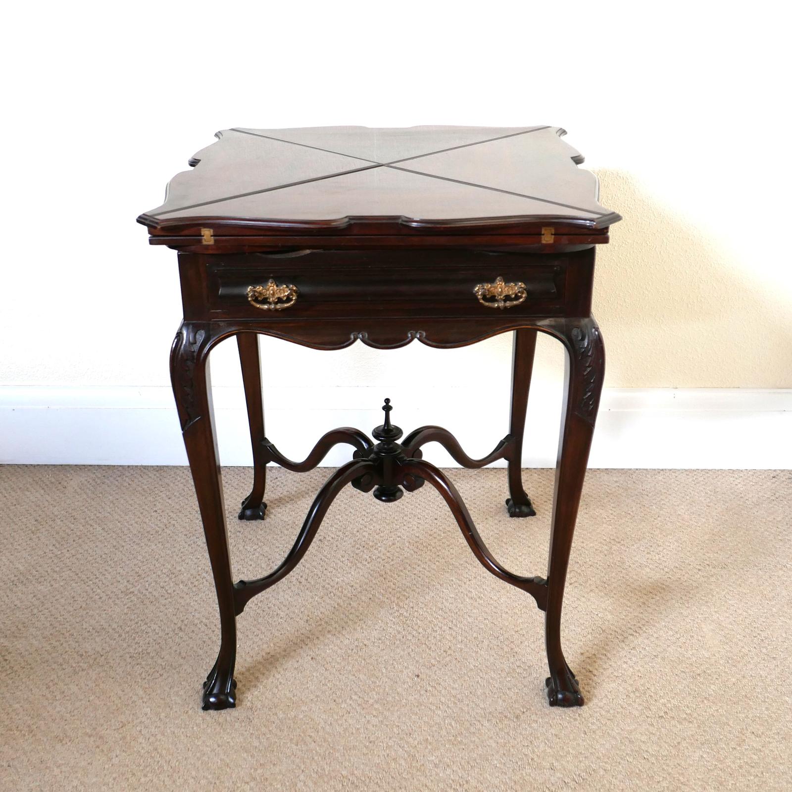Mahogany Envelope Card Table c.1900 (1 of 9)