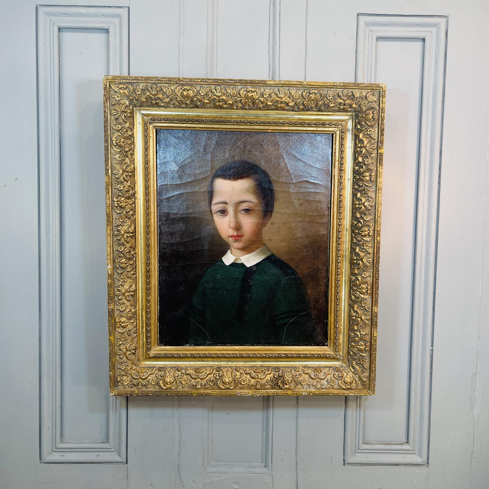 Antique French Oil Painting Portrait Study of Aristocratic Young Boy (1 of 11)