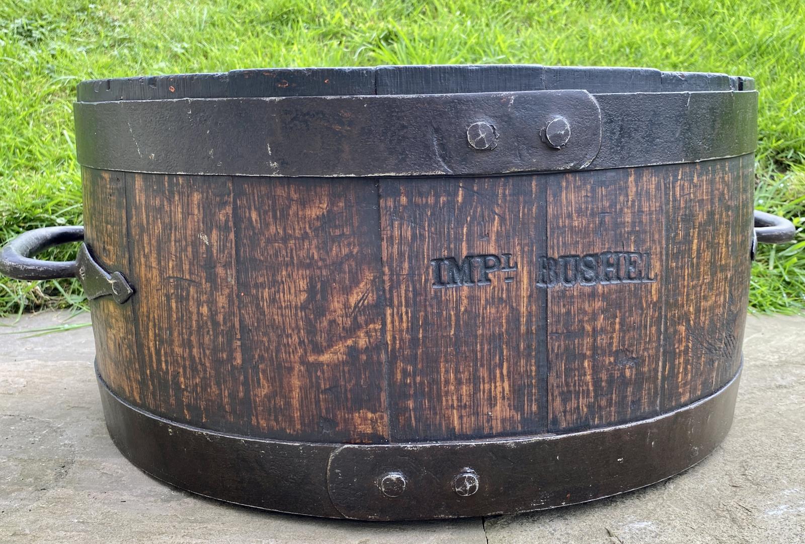 Victorian Oak & Iron Imperial Bushel 1891 (1 of 10)