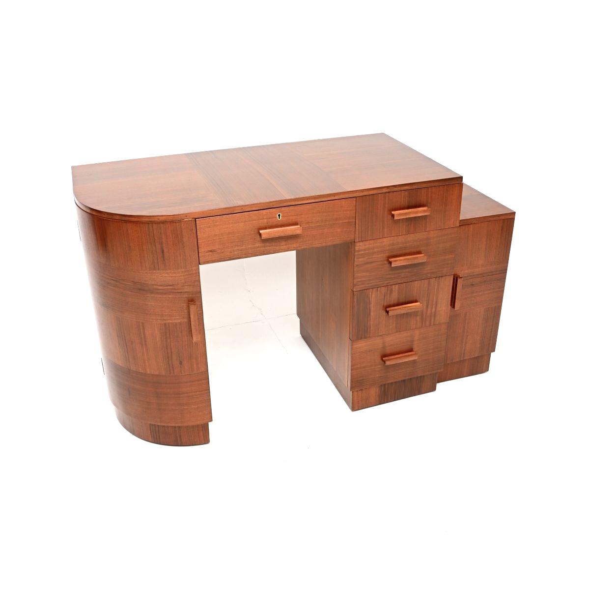 Art Deco Figured Walnut Desk (1 of 10) Art Deco Figured Walnut Desk (1 of 10)