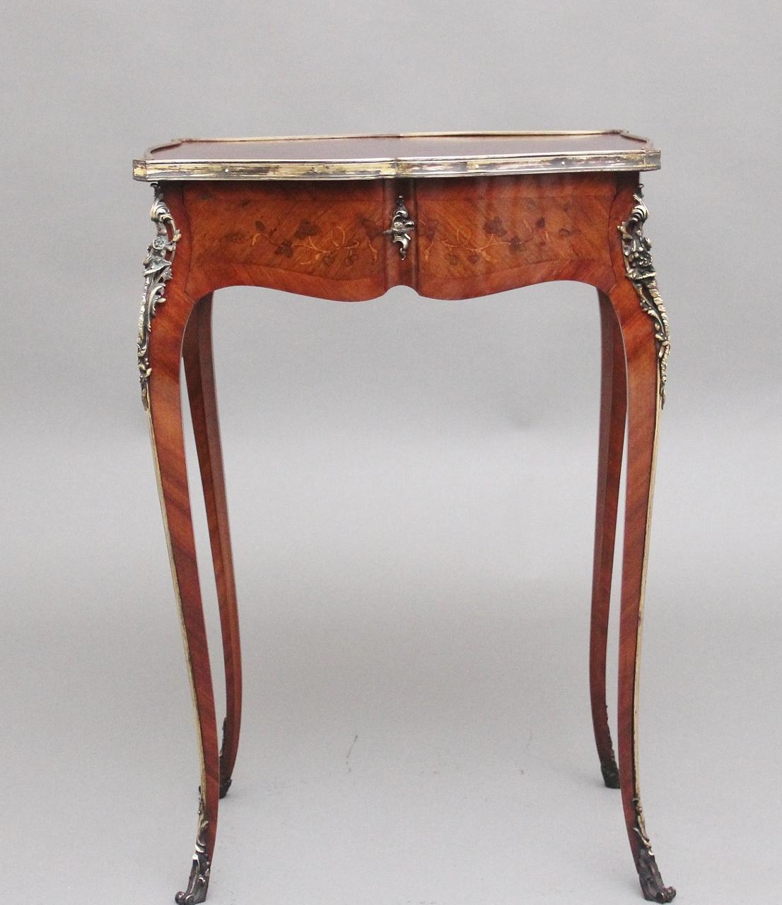 Freestanding 19th Century French Kingwood & Marquetry Side Table (1 of 12)