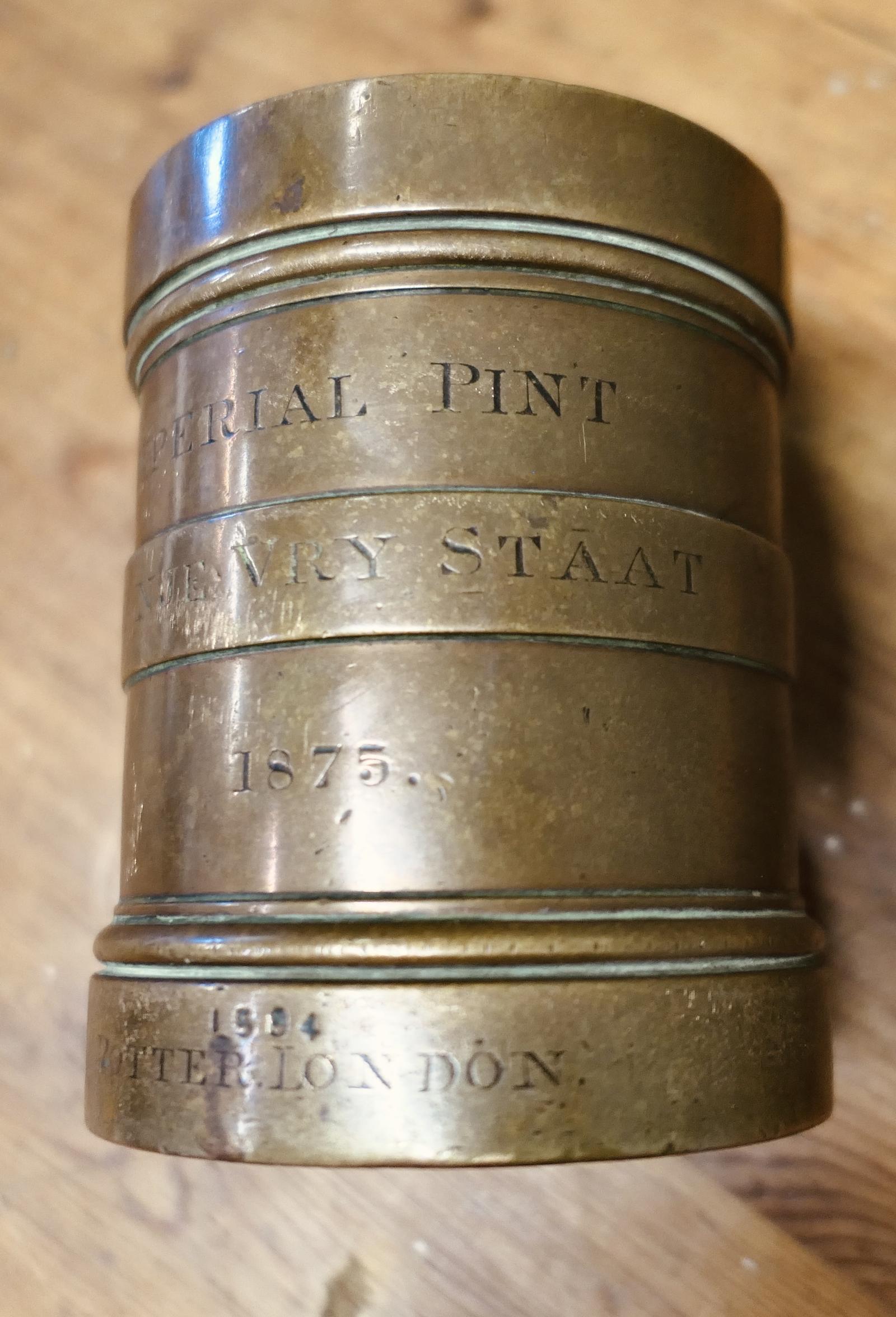 19th Century Bronze Imperial Pint Measure by Potter of London (1 of 5) 19th Century Bronze Imperial Pint Measure by Potter of London (1 of 5)
