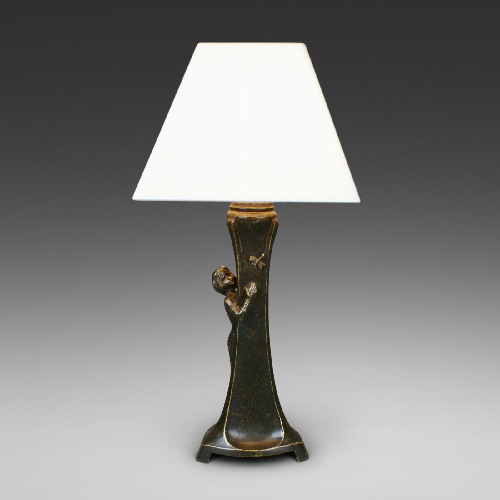 Art Nouveau Bronze Table Lamp (1 of 4)