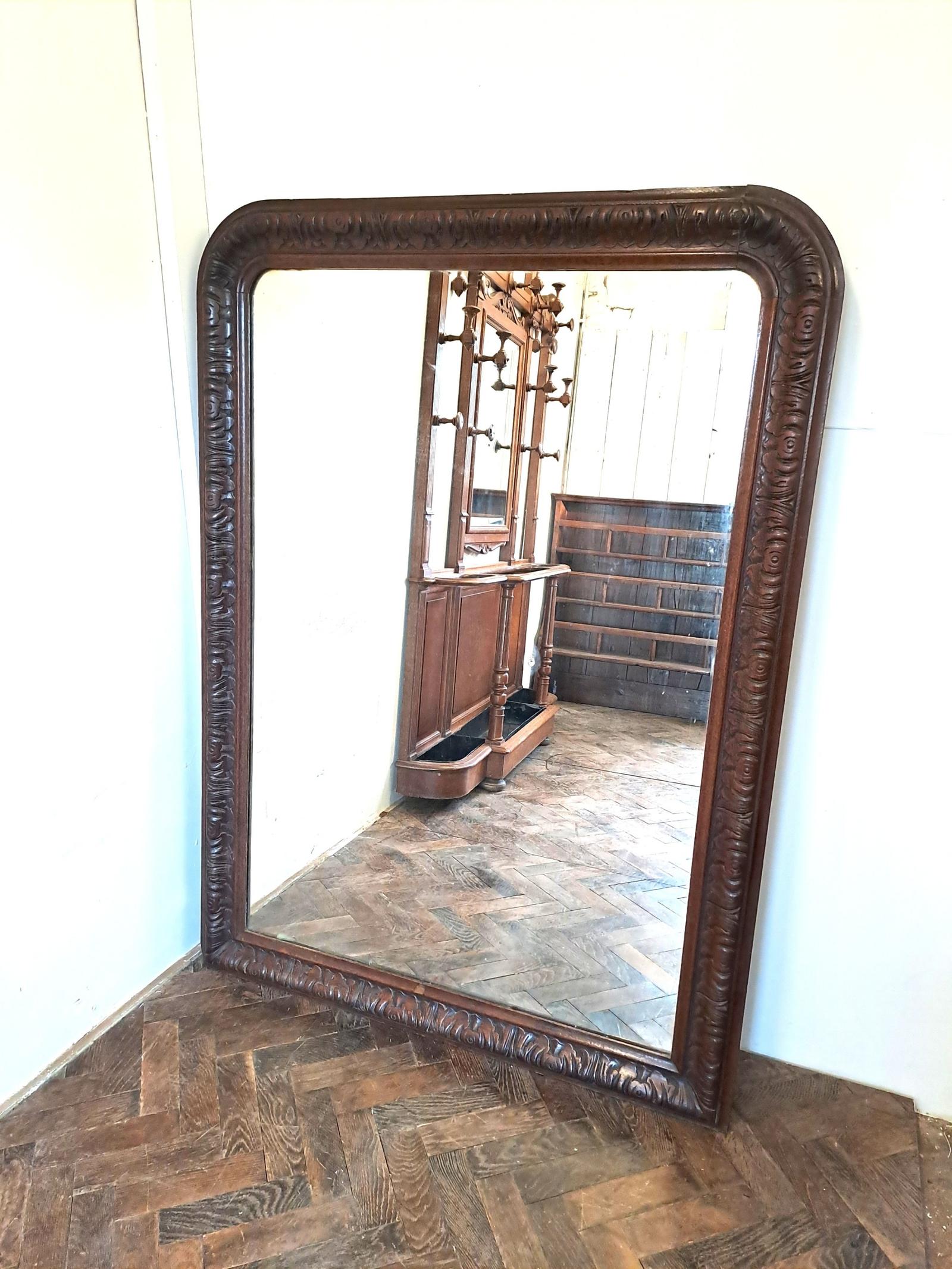 Large French Louis-philippe Period Carved Oak Mirror (1 of 5) Large French Louis-philippe Period Carved Oak Mirror (1 of 5)
