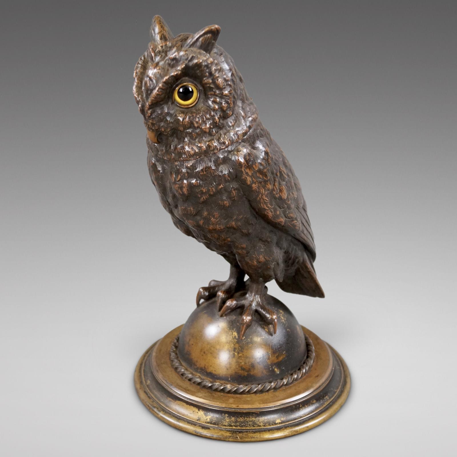 Superb Bronze Owl Tobacco Jar (1 of 8)