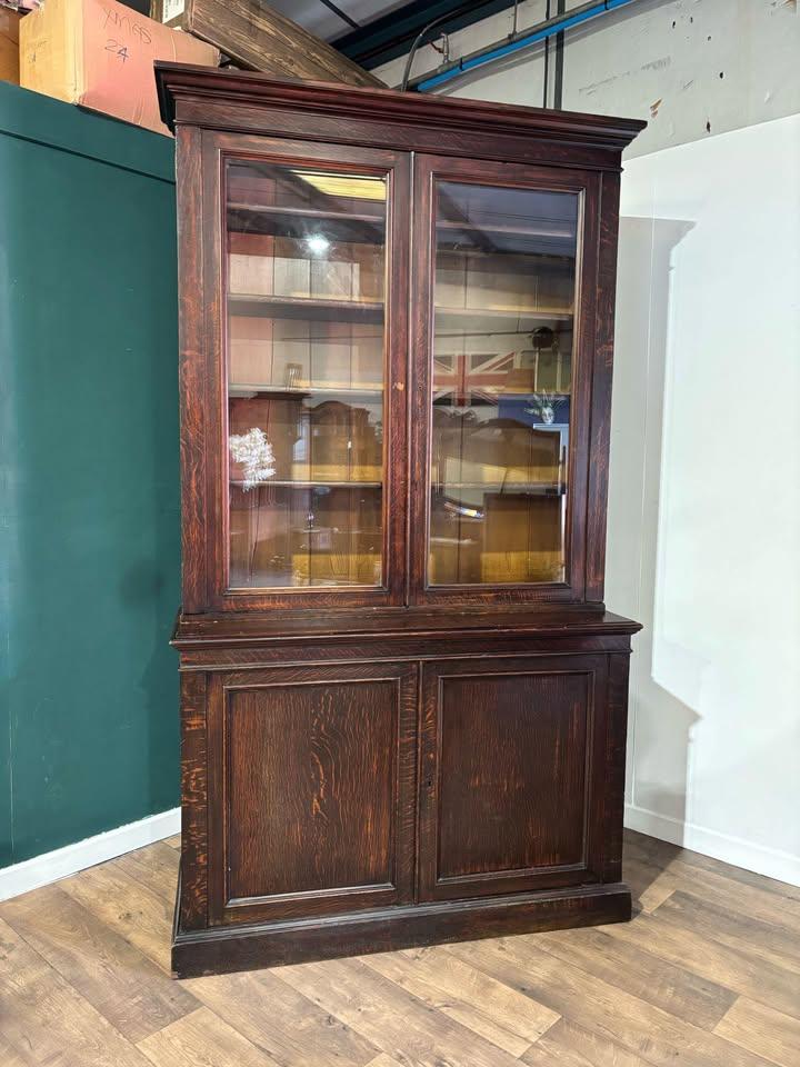 Victorian Style Dark Stained Oak Two Door Bookcase (1 of 17) Victorian Style Dark Stained Oak Two Door Bookcase (1 of 17)