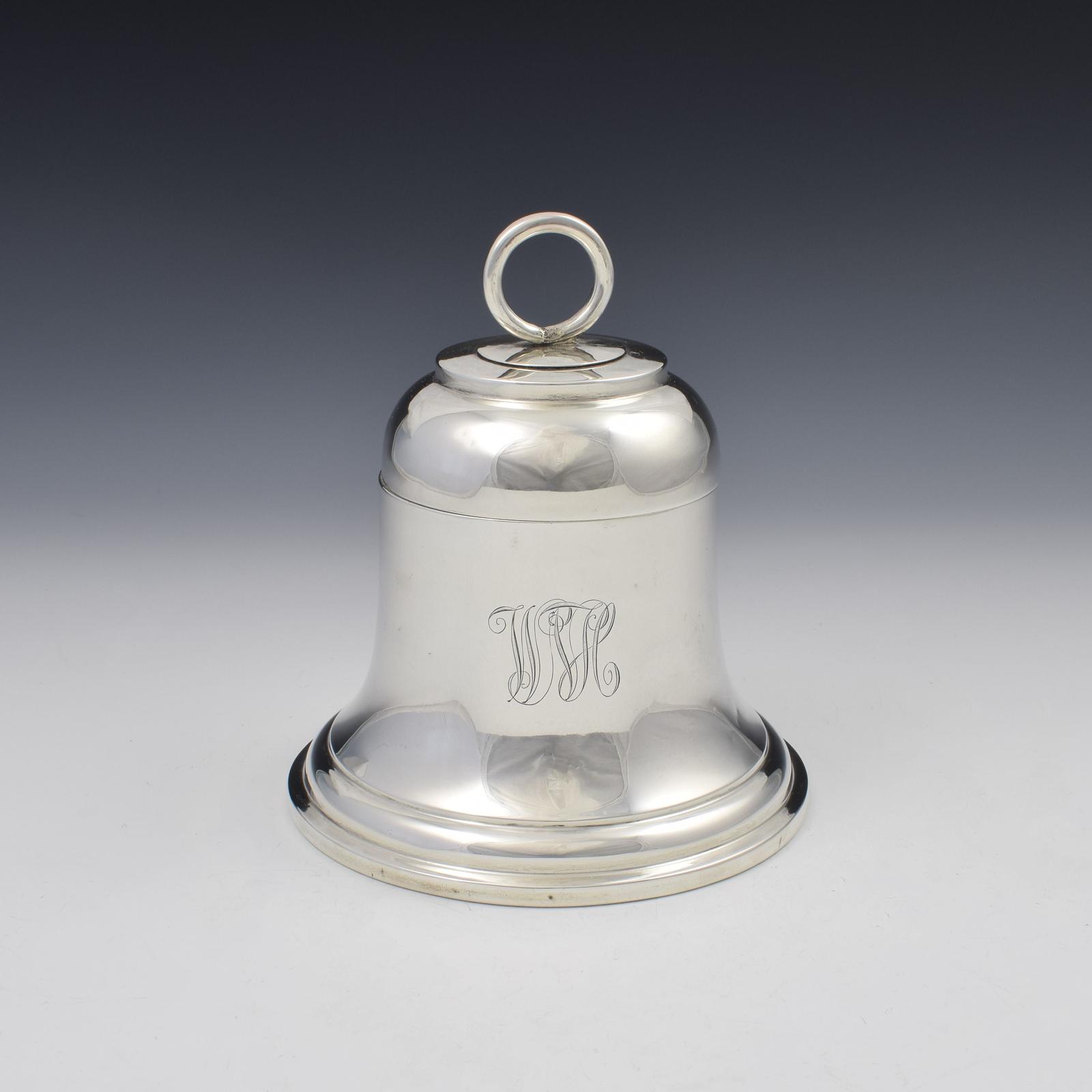 Huge Antique Novelty Silver Bell Inkwell A & J Zimmerman (1 of 10)