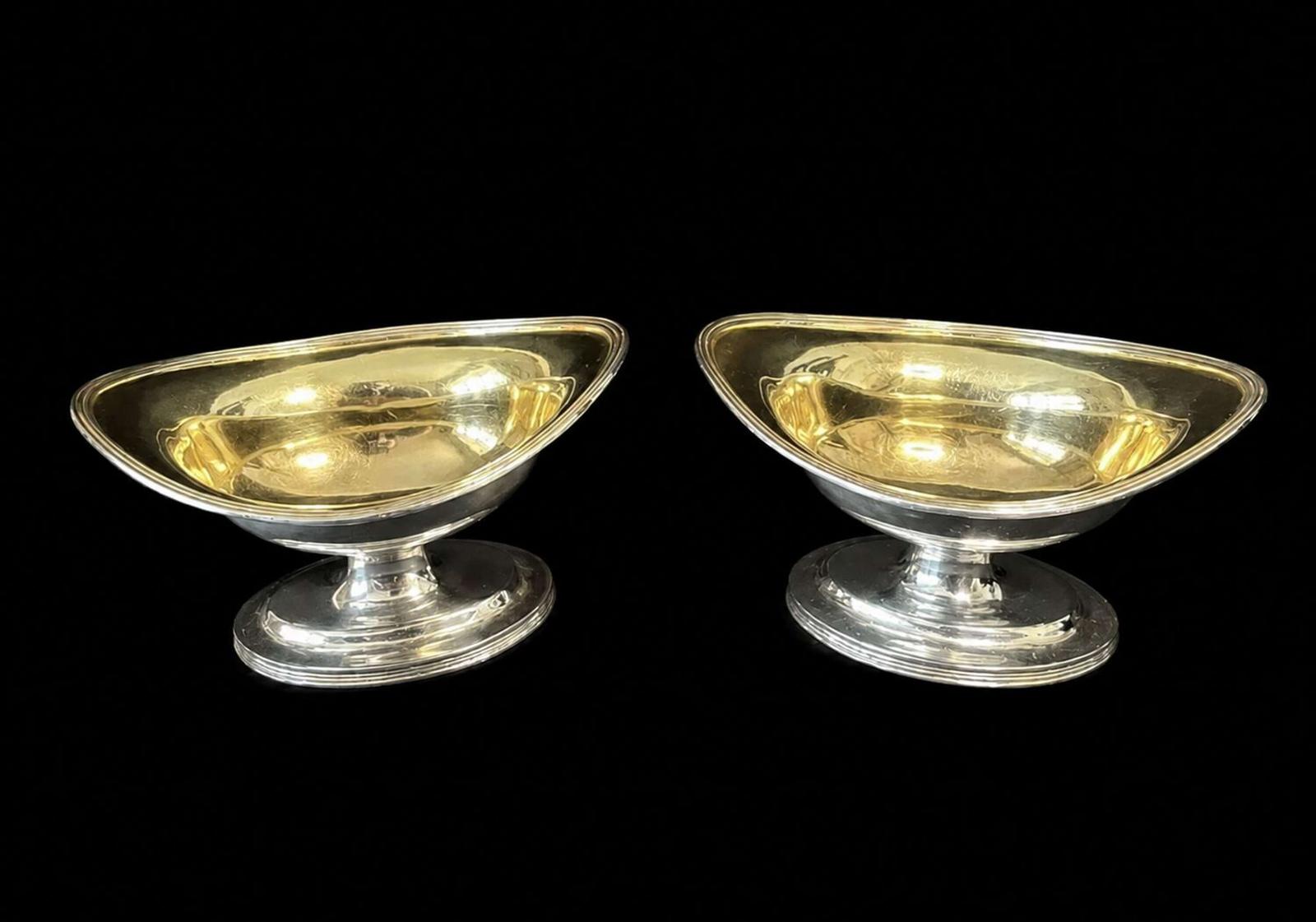 1800 Georgian Solid Silver Large Master Salts with Gold Wash by Bateman (1 of 6) 1800 Georgian Solid Silver Large Master Salts with Gold Wash by Bateman (1 of 6)