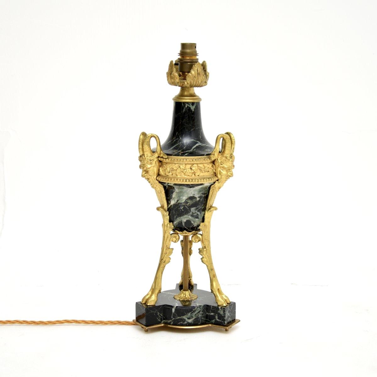 Antique French Marble and Gilt Bronze Table Lamp (1 of 8)