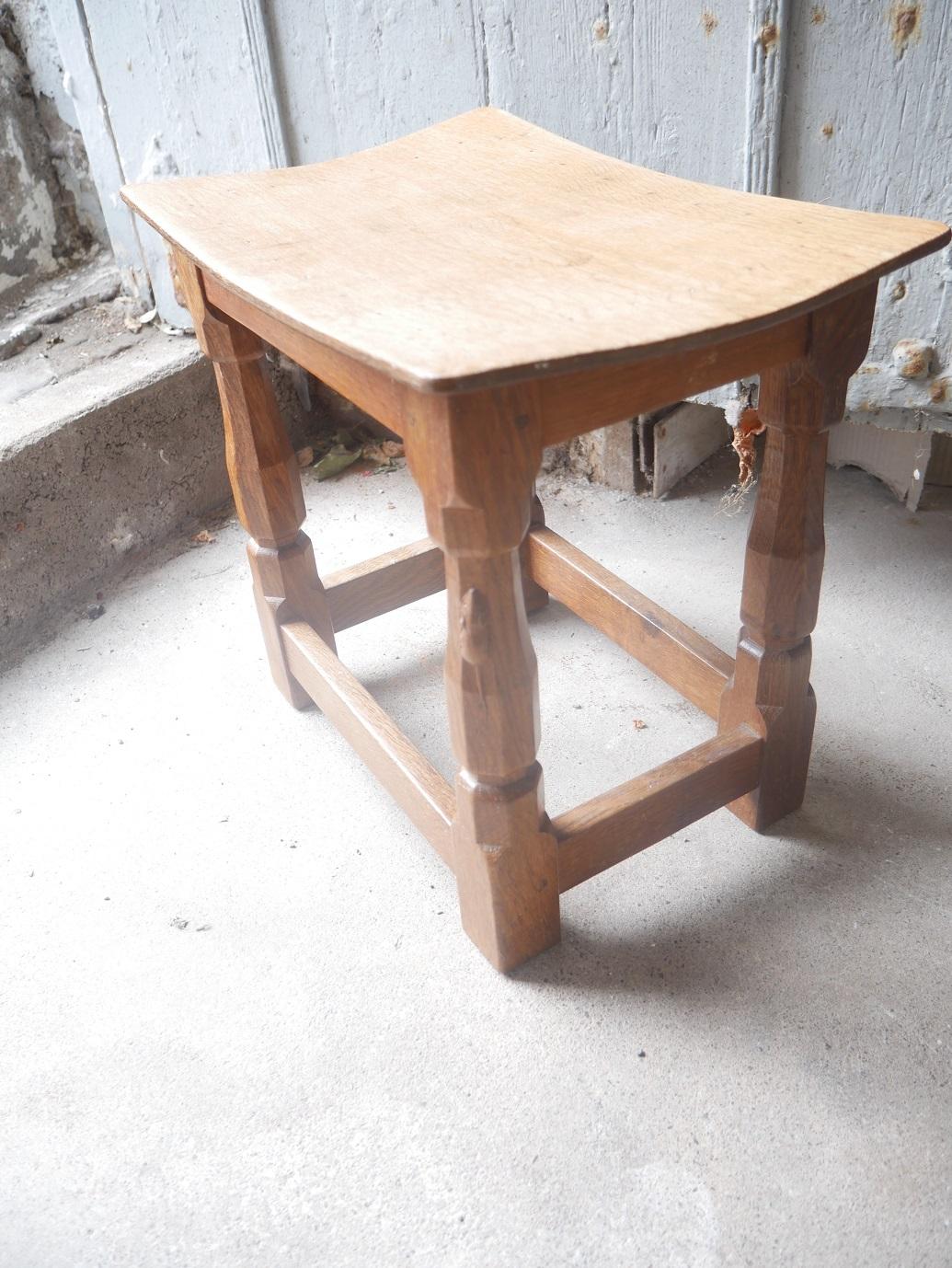 Yorkshire Oak Stool "Mouseman" (1 of 7) Yorkshire Oak Stool "Mouseman" (1 of 7)