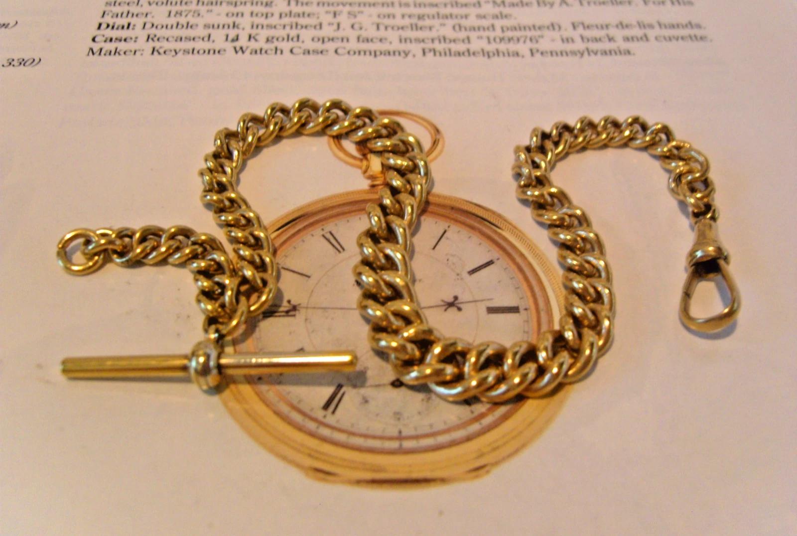 Pocket Watch Chain 14ct Gold Plated Vintage 1940s Chunky Albert with T Bar 28.4g (1 of 10) Pocket Watch Chain 14ct Gold Plated Vintage 1940s Chunky Albert with T Bar 28.4g (1 of 10)
