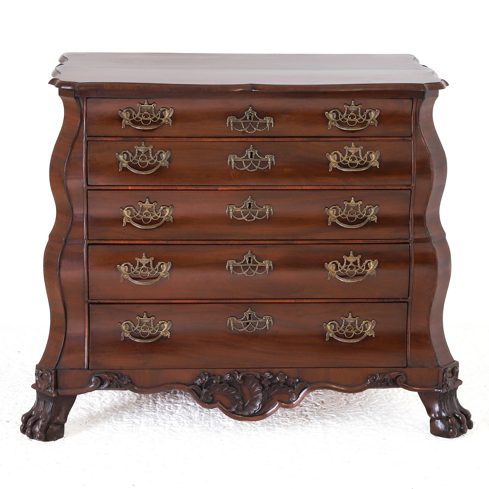 18th Century Dutch Figured Mahogany Bombe Shaped Chest (1 of 10)