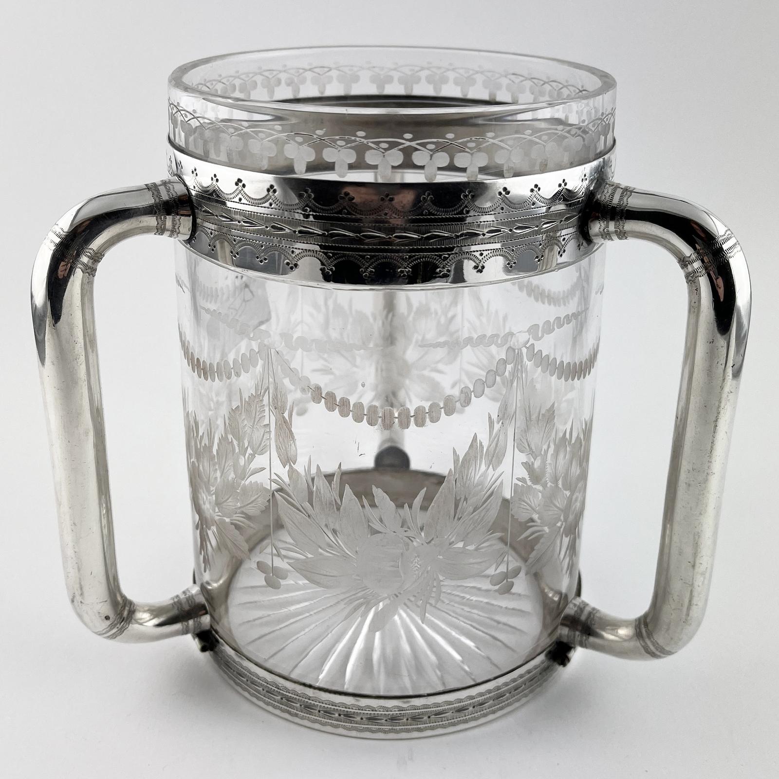 Decorative Victorian Silver Plate & Glass Loving Cup (1 of 9)