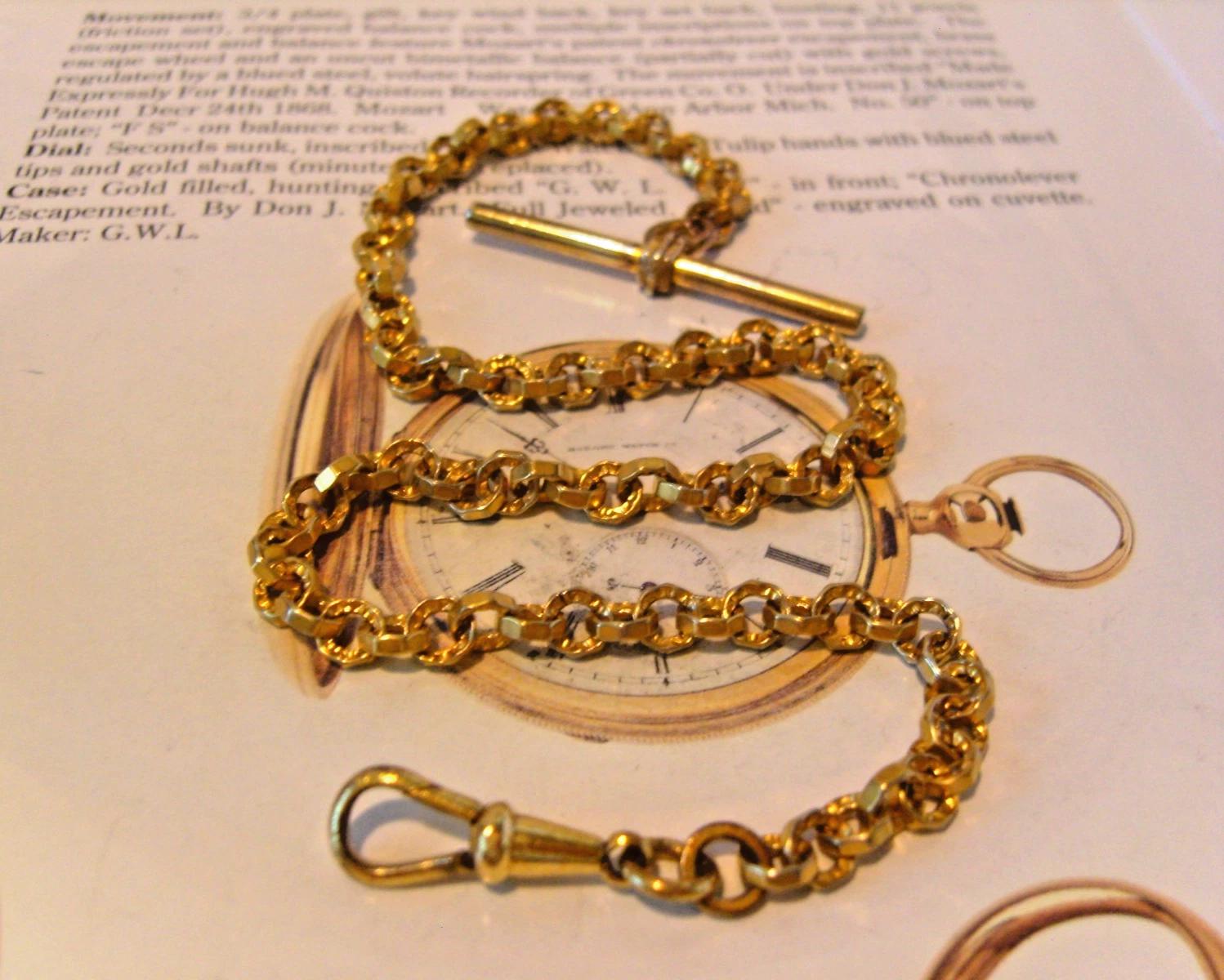 Pocket Watch Chain 18ct Gold Filled Victorian Fancy American Albert Dated 1872 (1 of 12) Pocket Watch Chain 18ct Gold Filled Victorian Fancy American Albert Dated 1872 (1 of 12)