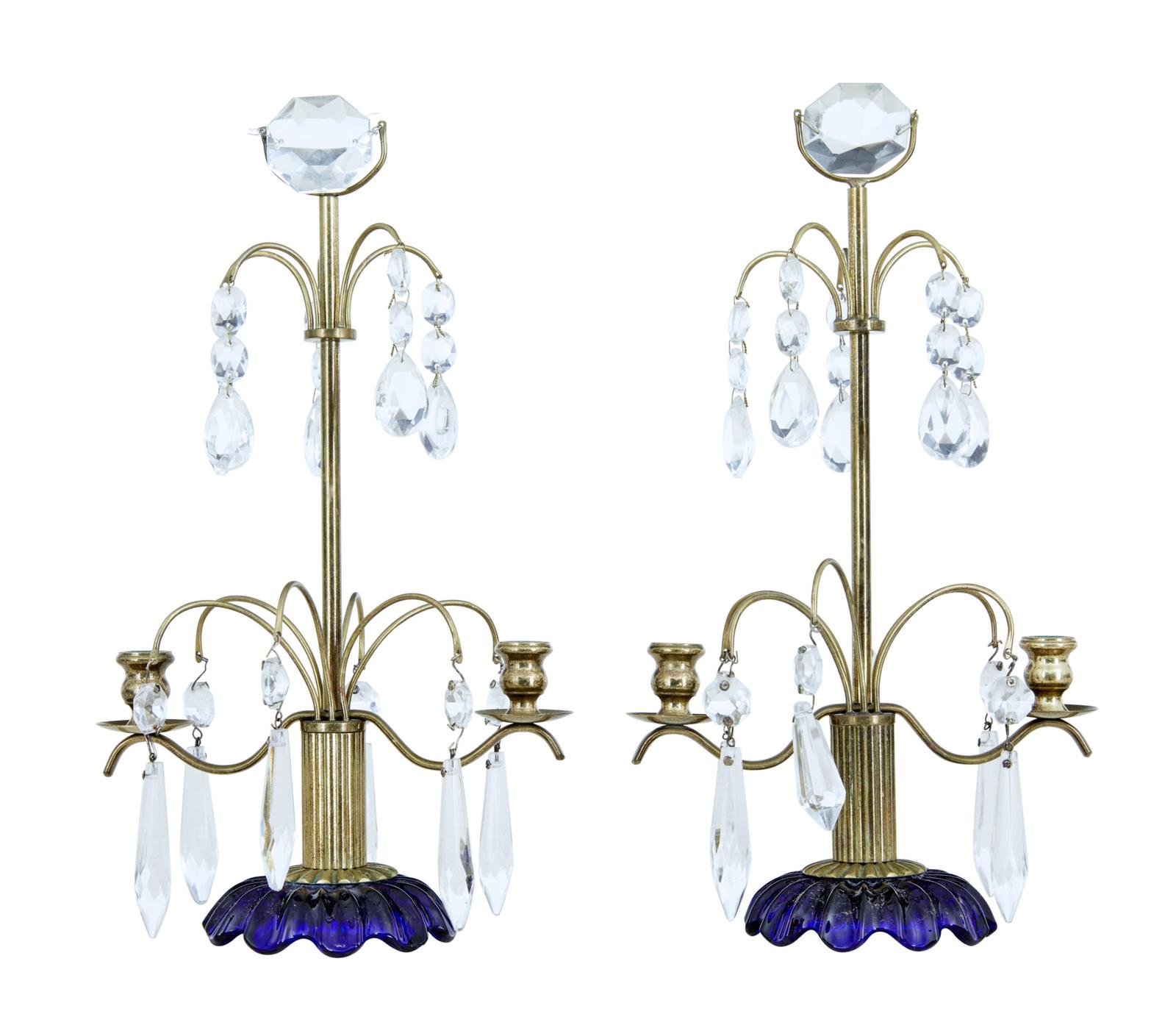 Pair of Mid 20th Century Cut Glass Decorative Candlesticks (1 of 6)
